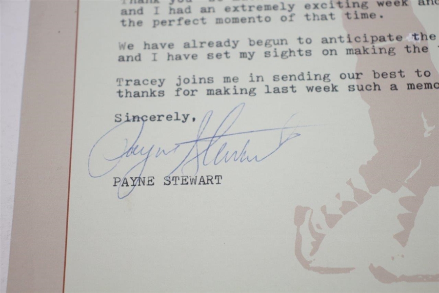Payne Stewart Hand-Signed Oct. 1st, 1987 Letter to PGA President R.J. Carpenter JSA ALOA