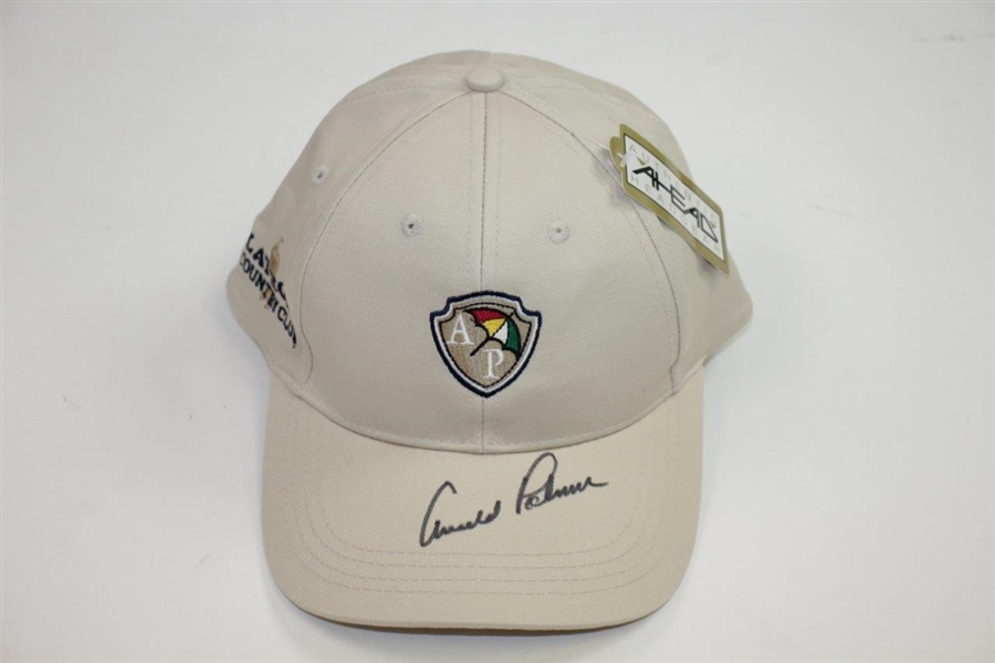 Arnold Palmer Signed Latrobe Country Club AP Logo Stone Hat FULL JSA #B76456