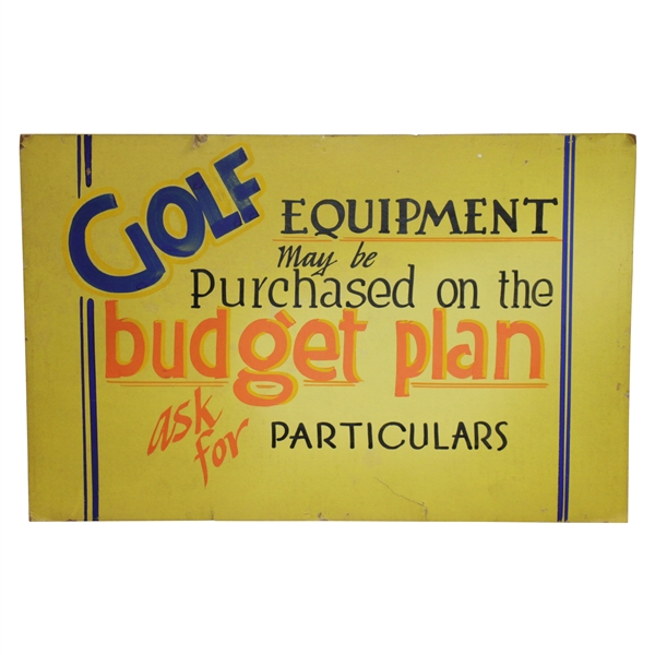 'Golf Equipment May Be Purchased on the Budget Plan - Ask for Particulars' Broadside