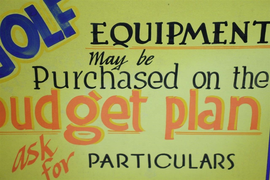 'Golf Equipment May Be Purchased on the Budget Plan - Ask for Particulars' Broadside