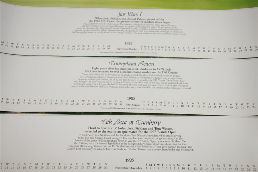 Six 'Silver Era' Posters - Palmer, Hogan, Nicklaus, Trevino, Watson, & Palmer/Nicklaus - 1985