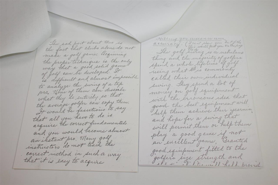 Ken Venturi's Personal Pamphlets of Ben Hogan's 1948 Letter to Pasatiempo Golf Pro Pat Mahoney 