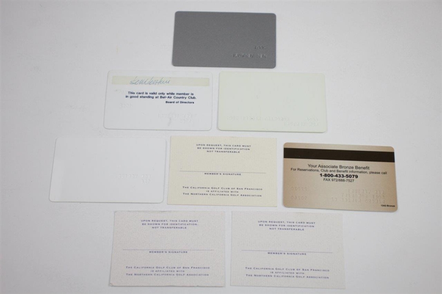 Ken Venturi's Personal Membership Cards to California GC, Mission Hills, Bel-Air, Springs, Thunderbird, & Morningside