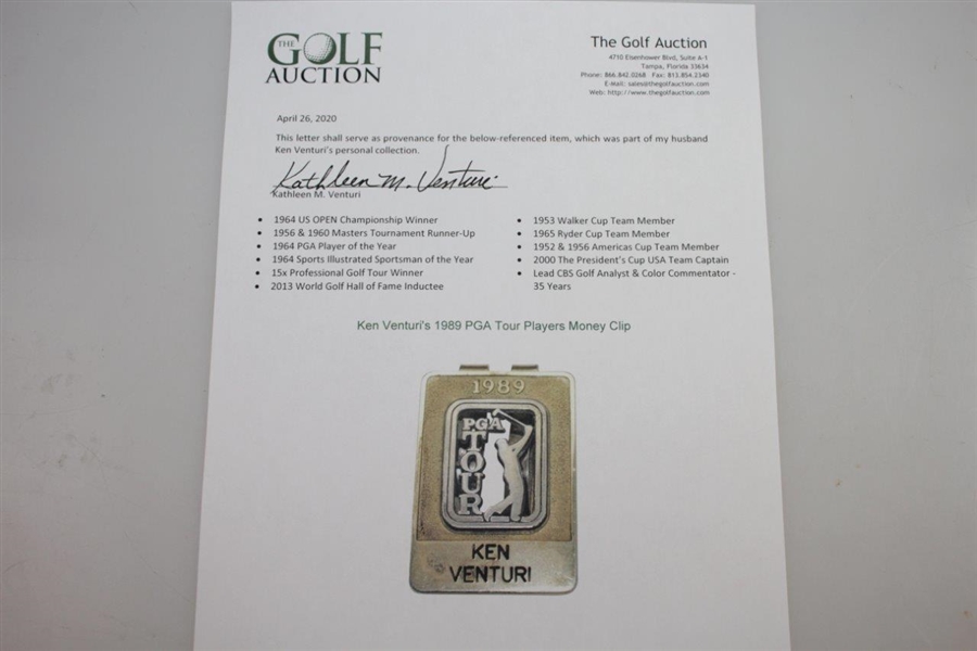 Ken Venturi's 1989 PGA Tour Players Money Clip