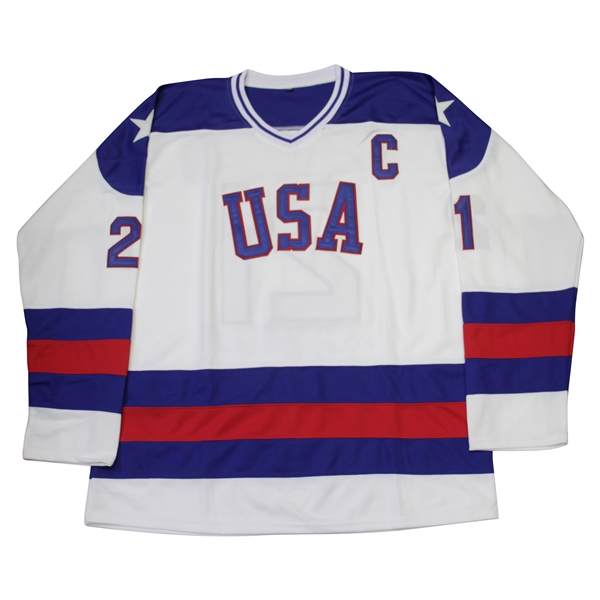 Mike Eruzione '1980 Miracle on Ice' Signed NHL Team USA Hockey Jersey JSA ALOA