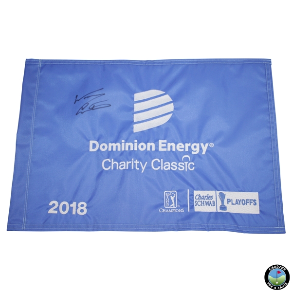 Woody Austin Signed 2018 Dominion Energy Charity Classic Embroidered Flag JSA ALOA