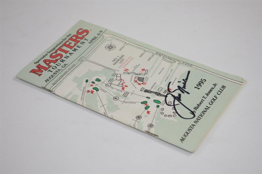 Jack Nicklaus Signed 1995 Masters Tournament Spectator Guide JSA ALOA