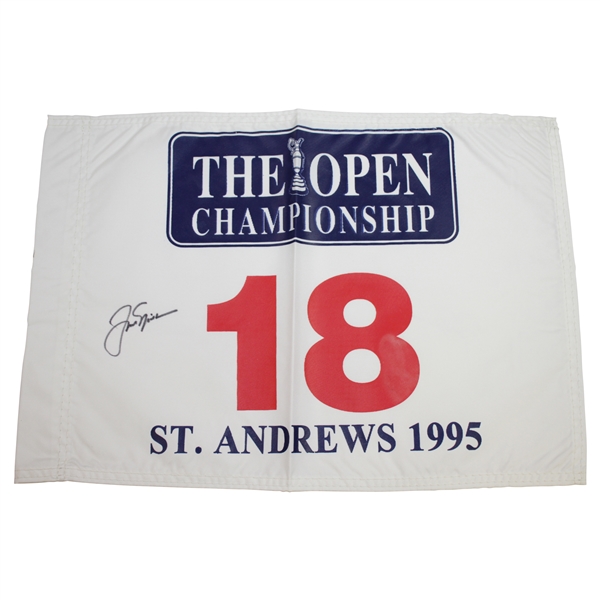 Jack Nicklaus Signed 1995 The Open at St. Andrews White Flag JSA ALOA