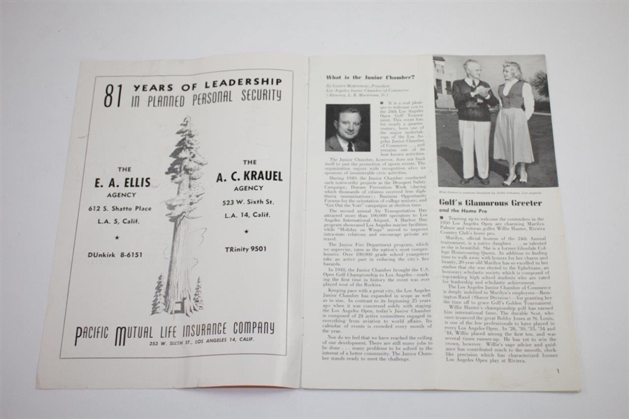 1950 Los Angeles Open at Riviera CC Program - Sam Snead Beat Ben Hogan in Playoff