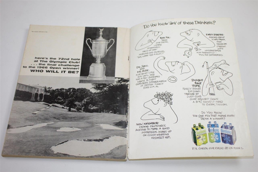 1966 US Open at The Olympic Club Official Program - Billy Casper Winner