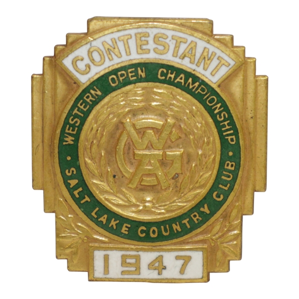 1947 Western Open Championship at Salt Lake CC Contestant Badge
