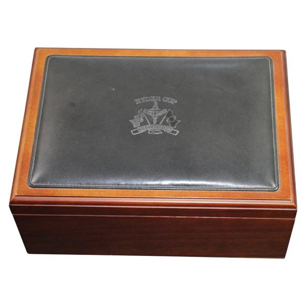 1999 Ryder Cup at Brookline Stuart Kern Wood with Leather Ltd Humidor - Excellent Condition