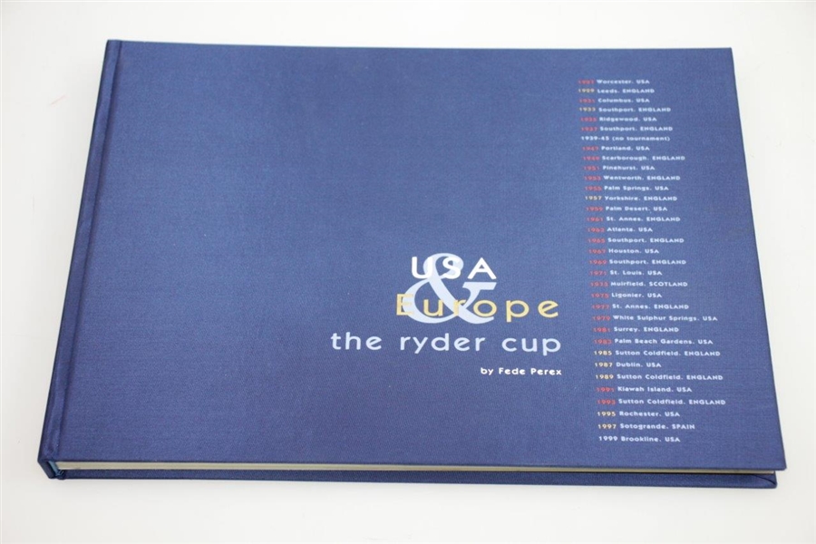 1999 Ryder Cup at Brookline Deluxe Special Ltd Ed Book for the PGA by Fede Perex with Slipcase & Box