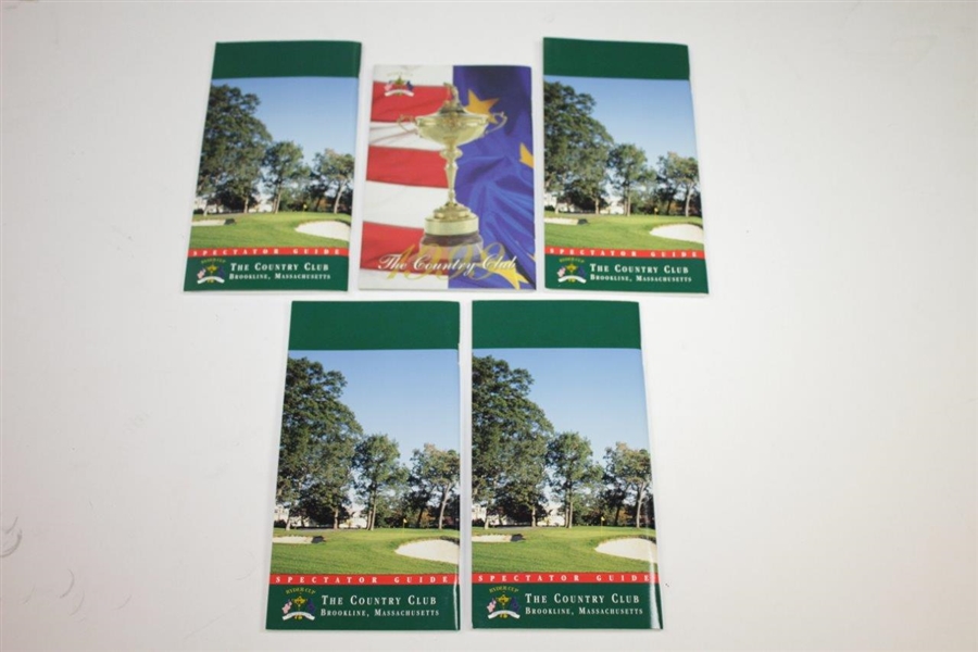 1999 Ryder Cup at Brookline Program, Ticket Set (x3), Spec Guide (x4), Comm Guide, SI, Golf World, & more