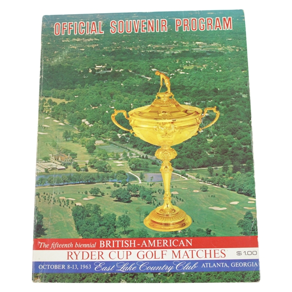 1963 Ryder Cup at East Lake Country Club Official Program - USA 23-9
