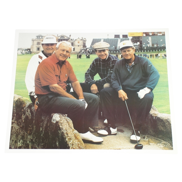 Arnold Palmer, Jack Nicklaus, Tom Watson, & Ray Floyd on the Swilcan Bridge Color Photo
