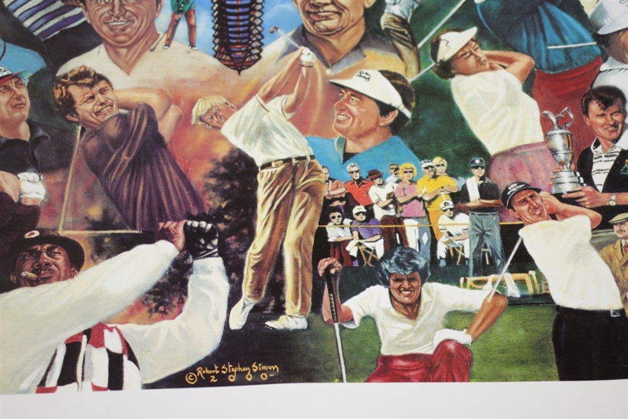 Arnold Palmer Signed 2000 Legends of Golf & Payne Stewart Collage Poster by Simon JSA ALOA