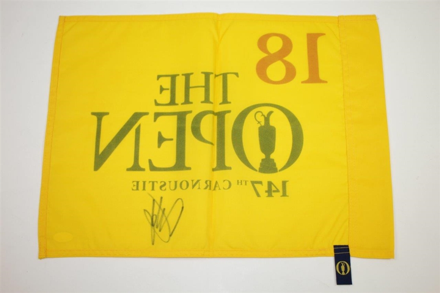 Francesco Molinari Signed The OPEN at Carnoustie Yellow Screen Flag JSA FULL #Z72652