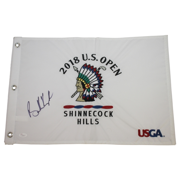 Brooks Koepka Signed 2018 US Open at Shinnecock Hills Embroidered Flag JSA FULL #Z93958