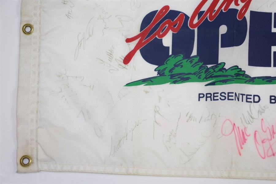 Seve Ballesteros & others Signed Classic Los Angeles Open Golf Flag JSA ALOA