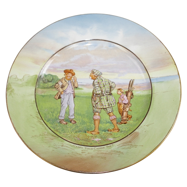 Circa 1920's Grimwades Carry Your Caddie Sir? Plate Made in England