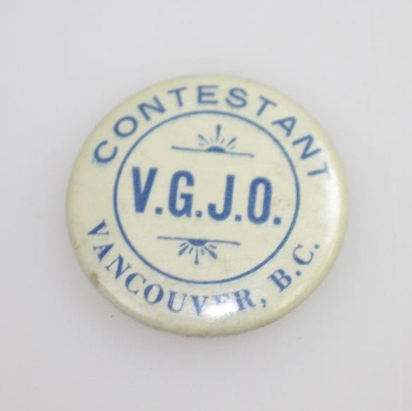 V.G.J.O. Vancouver Contestant Badge - Rod Munday Collection