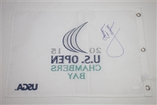 Jordan Spieth Signed 2015 US Open at Chambers Bay Embroidered Flag JSA FULL #Z26952