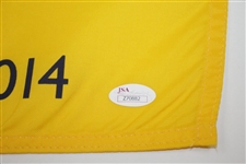 Rory McIlroy Signed 2014 The OPEN at Royal Liverpool Yellow Screen Flag JSA FULL #Z70882