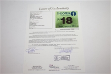 Rory McIlroy Signed 2014 The OPEN at Royal Liverpool Yellow Screen Flag JSA FULL #Z70882
