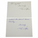 Tom Watson Signed Undated Masters Flag with '77 81' & Two Handwritten Notes JSA ALOA