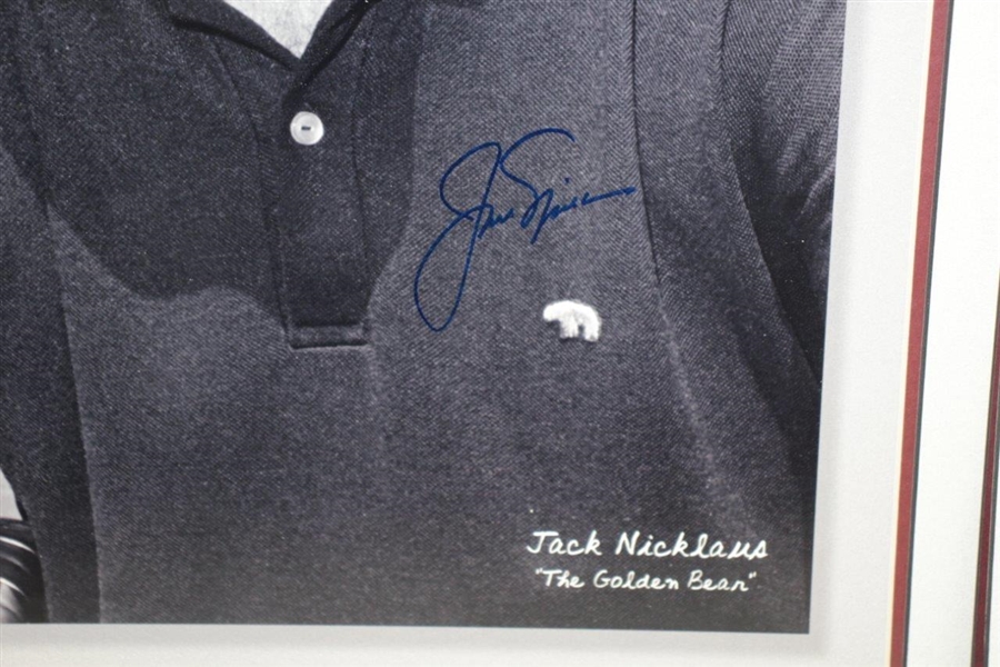 Jack Nicklaus Signed B&W 'The Golden Bear' Matted Portrait Photo Golden Bear & JSA ALOA