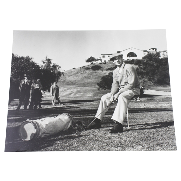 Ben Hogan Signed 16x20 B&W Photo with Riviera Clubhouse JSA FULL #Z90610