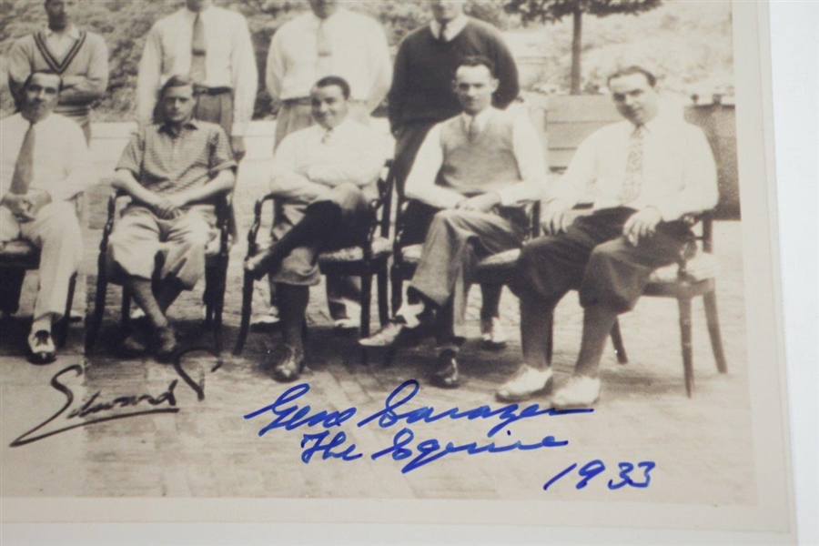 Gene Sarazen Signed B&W 11x14 Ryder Cup Photo with 'The Squire' & '1933' JSA ALOA