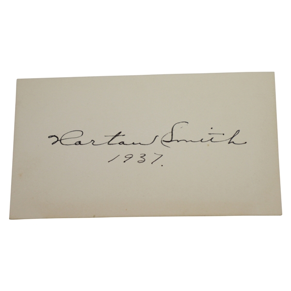 Vintage Horton Smith Signed Card with '1937' Notation PSA/DNA #AA08226