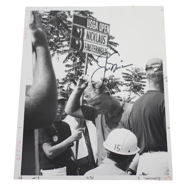 Jack Nicklaus Signed 1964 US Open at Congressional Wire Photo JSA ALOA