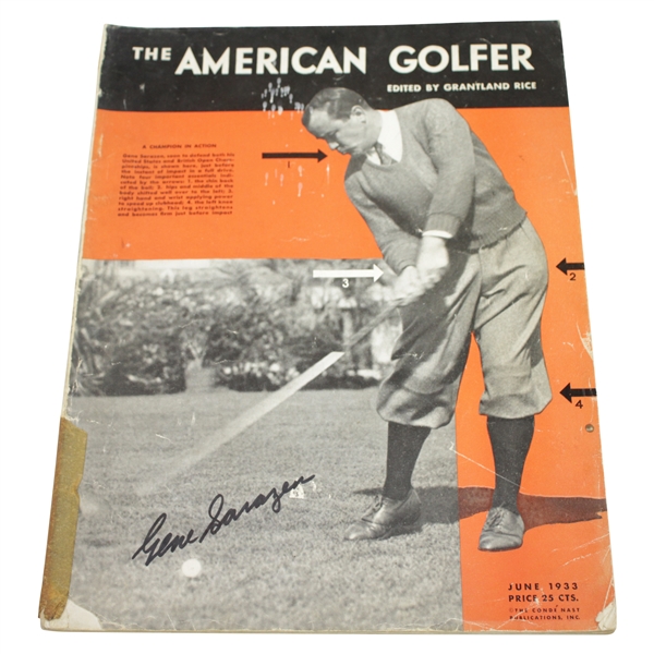 Gene Sarazen Signed June 1933 The American Golfer Magazine JSA ALOA