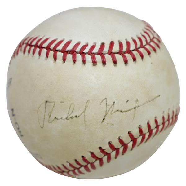 Richard Nixon Signed Rawlings Official National League Baseball JSA FULL #Z90577