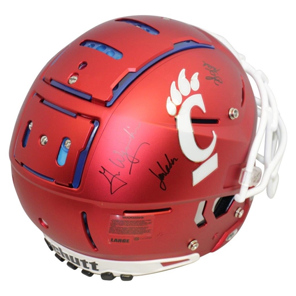 ESPN GameDay crew Signed Full Size Cincinnati Schutt Football F7 Helmet JSA ALOA