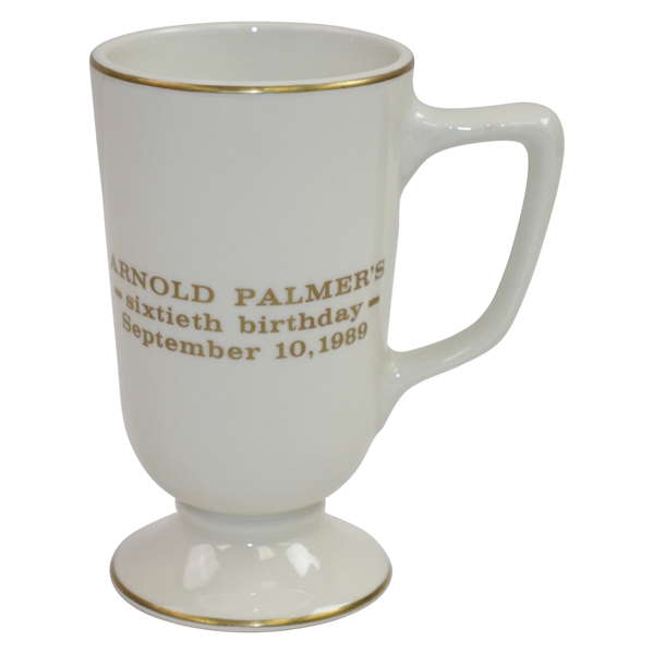 Arnold Palmer's 60th Birthday Celebration Homer Laughlin Tall China Cup - Used at Party