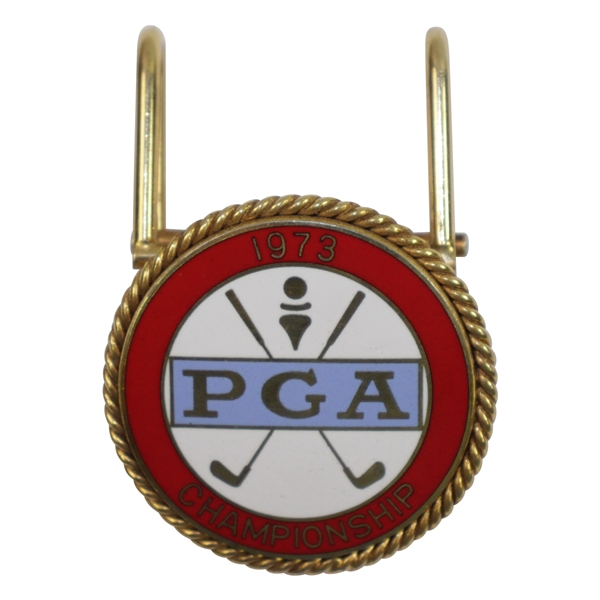 1973 PGA Champions Dinner Money Clip/Badge - Jack Nicklaus Winner