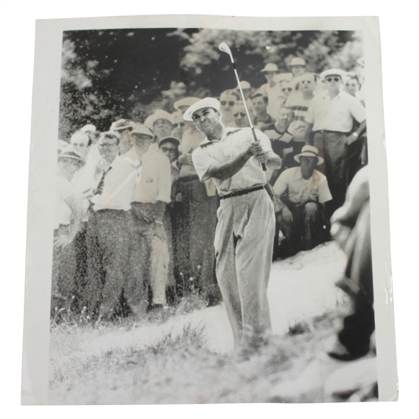 Ben Hogan 6/11/1950 Wire Photo from US Open at Merion - Blasts from Sand Trap