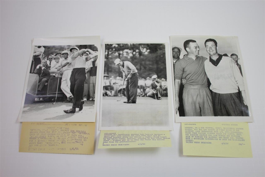 Fourteen (14) 1956 Masters Championship 7x9 Wire Photos of Runner-Up Kenneth Venturi