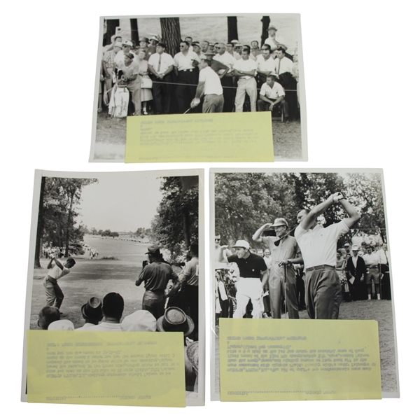 Arnold Palmer, Gary Player, & Don January 7x9 1/4 Wire Photos from 1961 PGA at Olympia Fields