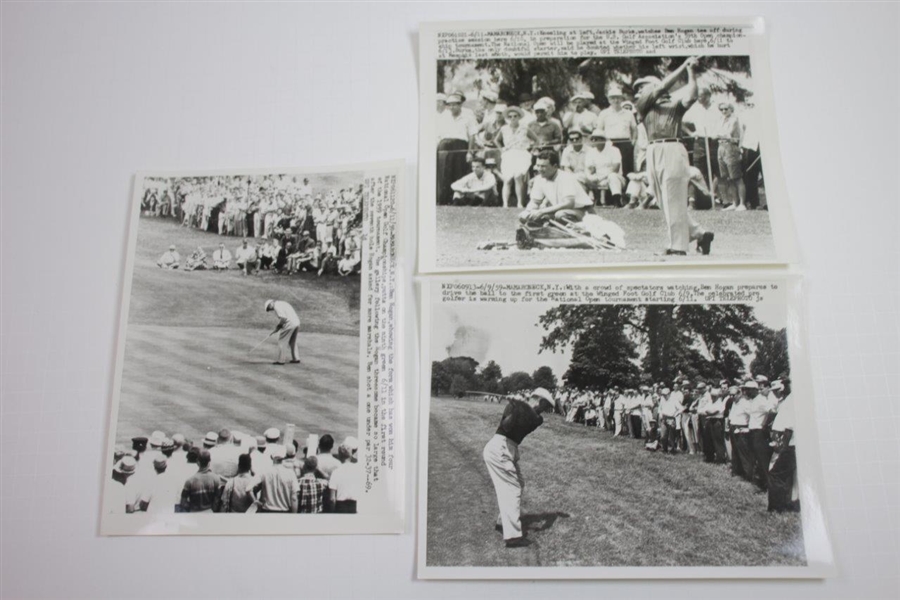 Seven (7) Ben Hogan at 1959 US Open at Winged Foot 7x9 Wire Photos