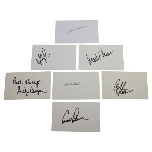 Palmer, Wall, Casper, Stadler, O'Meara, Couples, & Burke Signed 3x5 Cards JSA ALOA