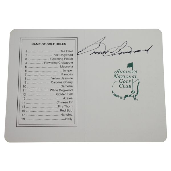 Sam Snead Signed Augusta National Golf Club Scorecard JSA ALOA