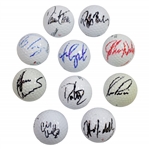 Ten (10) Signed Golf Balls - Price, Couples, Toms, Daly, & others JSA ALOA