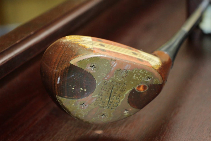 Hal Sutton's Personal Used 1983 PGA Championship at Riviera Winning 3-Wood in Custom Cherry Wood Display