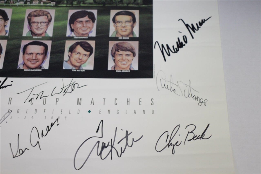 1989 US Ryder Cup at The Belfry Team Signed Poster Including Payne Stewart JSA ALOA