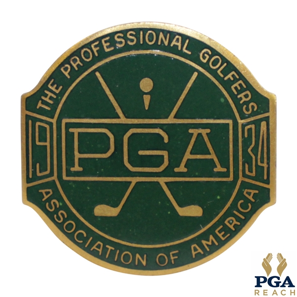 1934 PGA Championship at Park CC Contestant Badge - Paul Runyan Winner